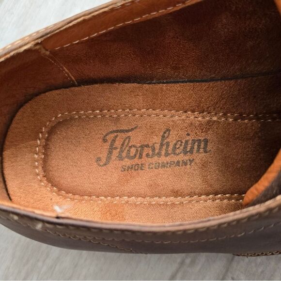 FLORSHEIM Shoe Co. Dress Shoes Size 12 Brown Leather Oxford Lace-up - Picture 9 of 10